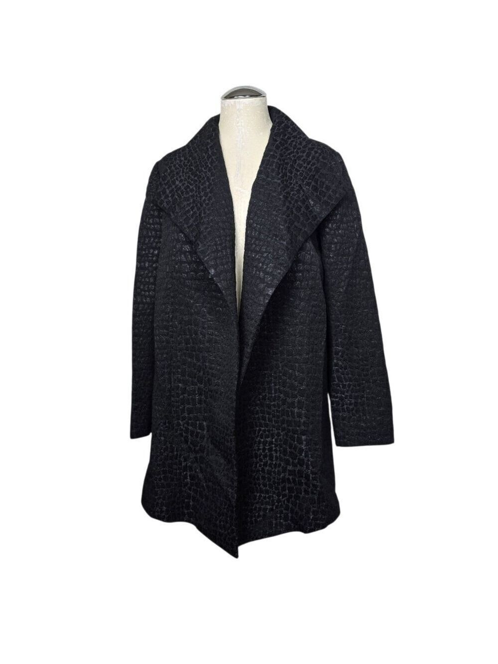 Chico's Black Open Snakeskin Jacket M